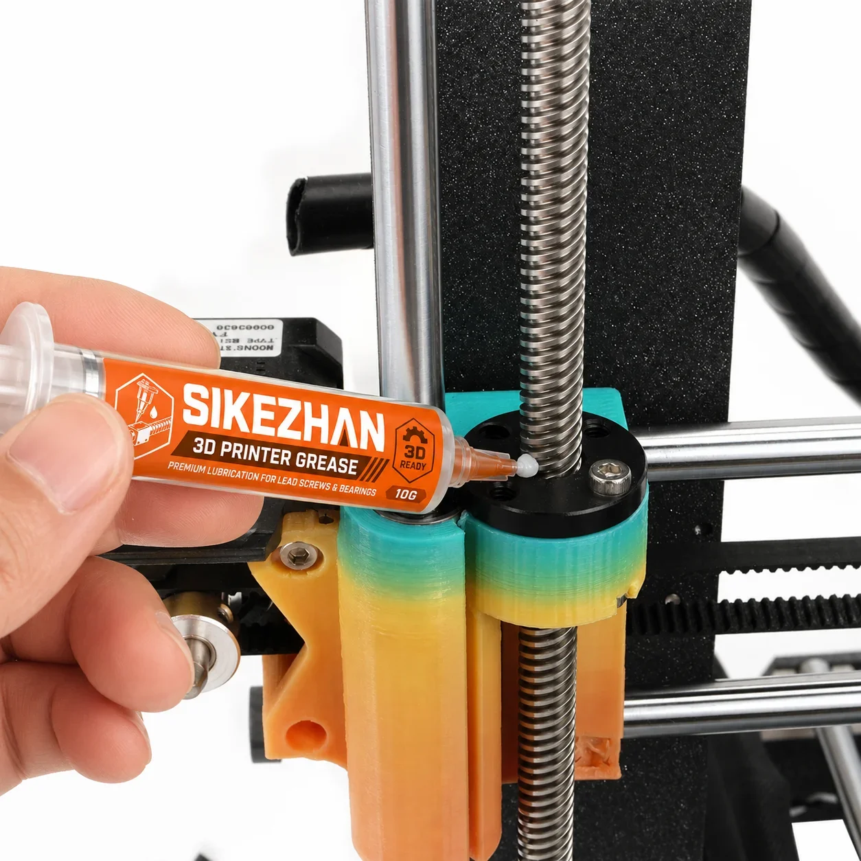 SIKEZHAN 3D-Drucker Schmierkit, 2 Ölstifte, 2 x 10g Fettspritzen & 2 Düsen für Schienen, Schrauben, Bambu Lab, Creality, Prusa – Detail 2