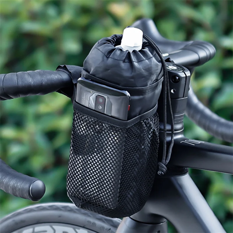 Bicycle Bag Cycling Water Bottle Carrier Pouch MTB Bike Insulated Kettle Thermal Bag Riding Handlebar Bag Bicycle Accessories