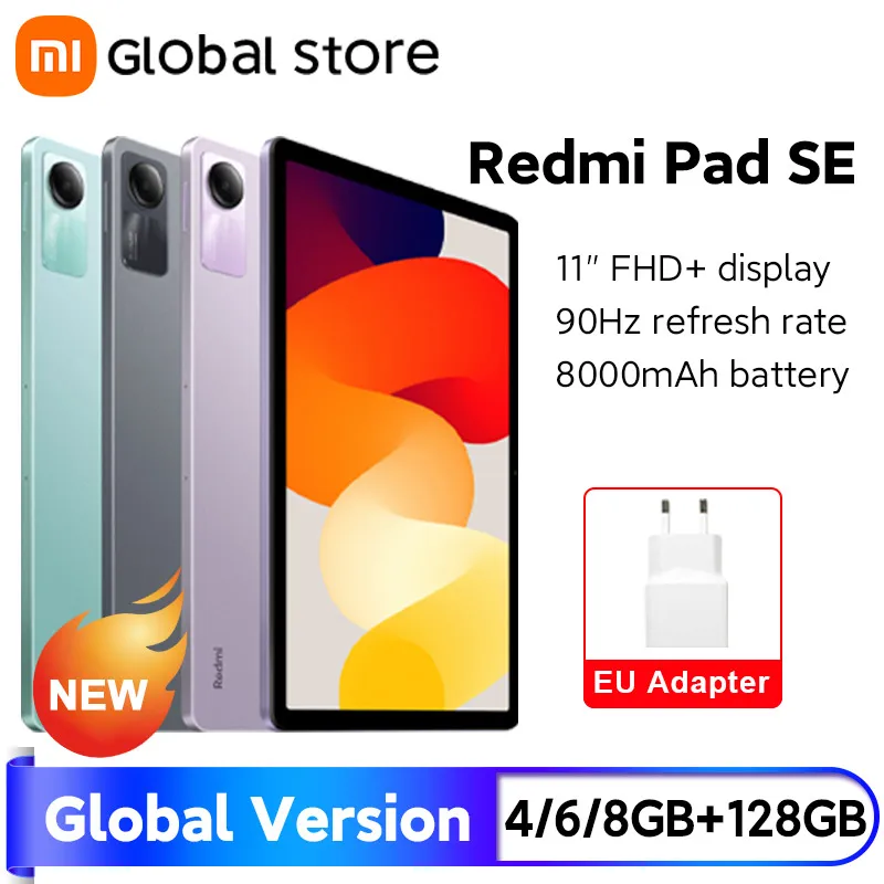 الإصدار العالمي من Xiaomi Redmi Pad SE Snapdragon 680 8GB RAM 256GB ROM Mi Tablet Quad مكبرات الصوت Dolby Atmos 90 هرتز 11 بوصة عرض 8000 مللي أمبير في الساعة