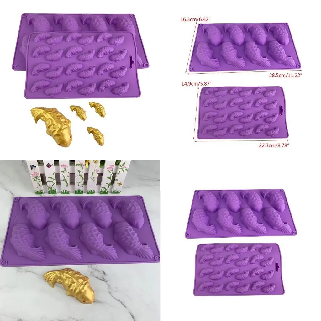 

E8BD Carp Shaped Silicone Material Fondant Moulds Chocolate Mould Mousse Molds Baking Decorating Gadget Gifts for Children