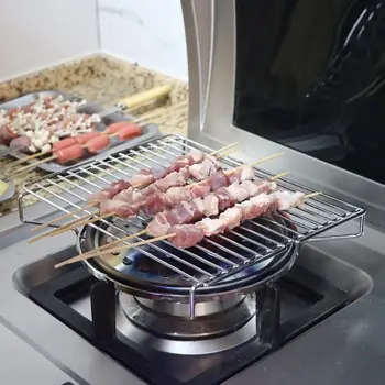 Home kitchen barbecue grill gas grill stove barbecue grill with compartments picnic home stove oven shelf portable grill barbecue barbecue