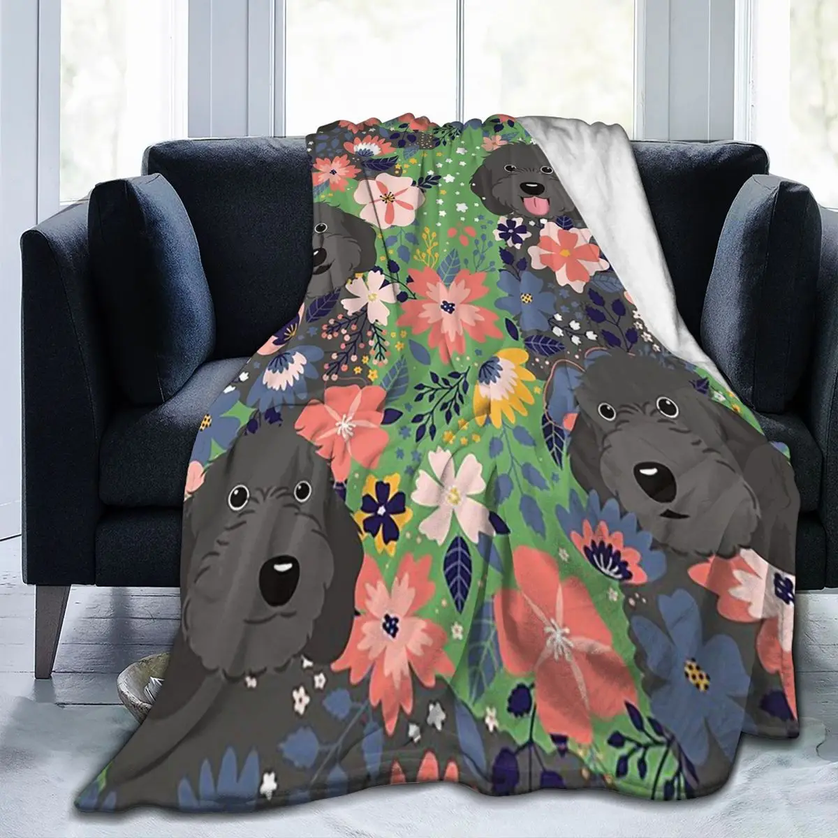 

Черные садовые одеяла Cockapoo Cavapoo Cavoodle, флисовое одеяло для дивана, дышащее одеяло для дома, уличные пледы, покрывало, одеяло