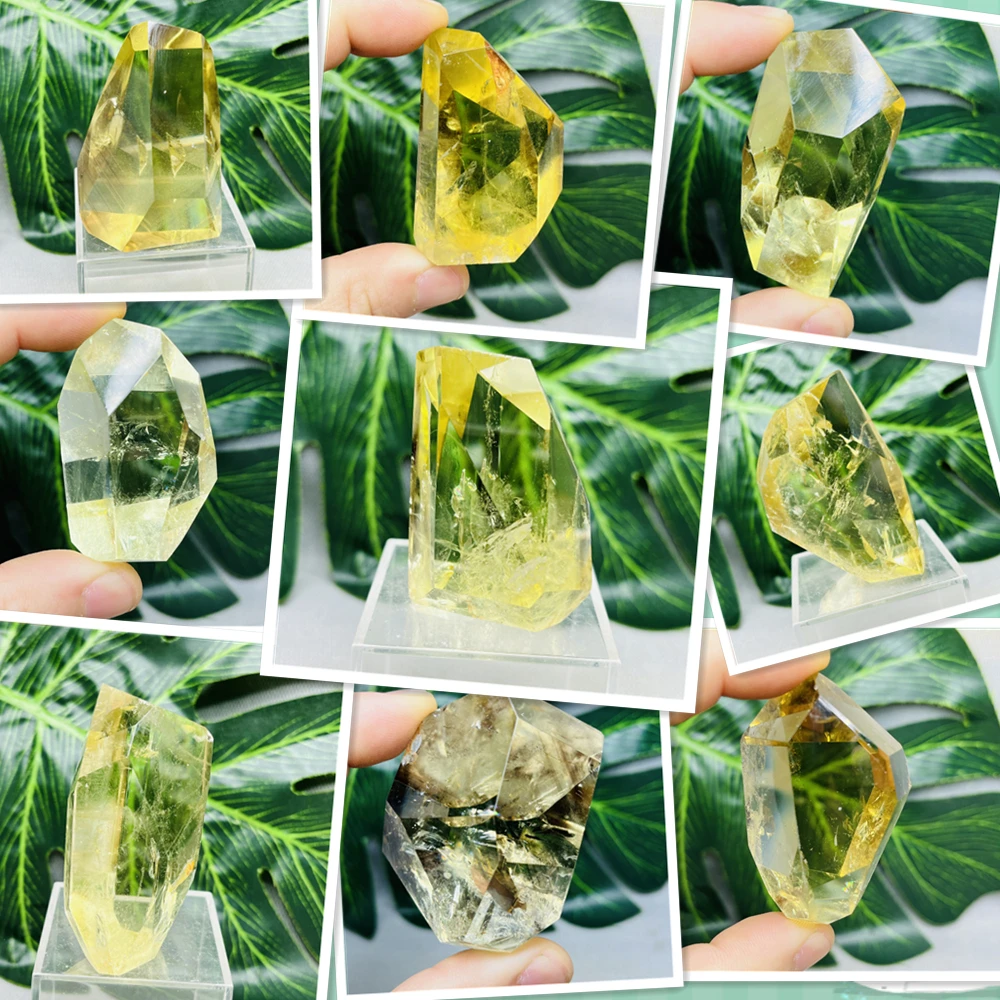 

Natural Yellow Gemstone Citrine Crystal Rainbow Clear Free Form Home Room Decorated With Witchcraft altar Prayer