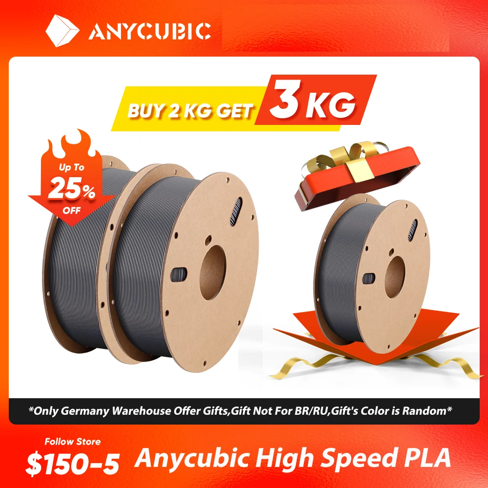 ANYCUBIC High-Speed PLA Filament 1.75mm Plastic For 3D Printer 1kg/Roll Rubber Consumables Material for ANYCUBIC Kobra 2 Series