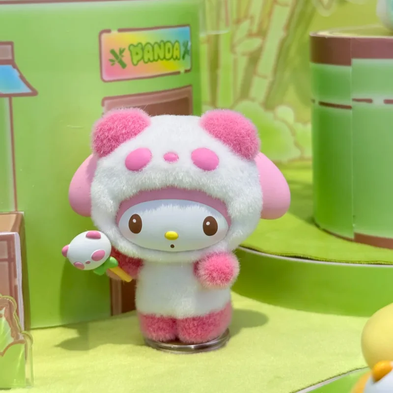 New Genuine Sanrio Characters Colorful Panda Series Mini Blind Box Trendy Collectible Figurines Popular Gift Hello Kitty Kuromi view 4