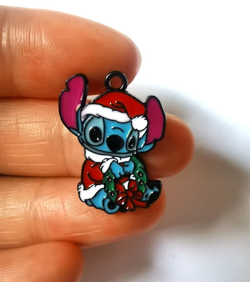 10 stuks Disney stitch kersthangers bedels sieraden maken oorbellen hangers kettingen armbanden doe-het-zelf accessoires