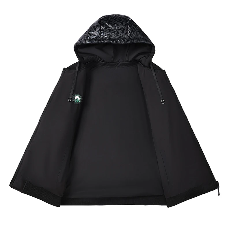 Gorasion New Men Thick Cotton Padded Clothes Autumn Winter Can Be Worn on Both Sides Printed Warm Jackets Hooded Down Jacket