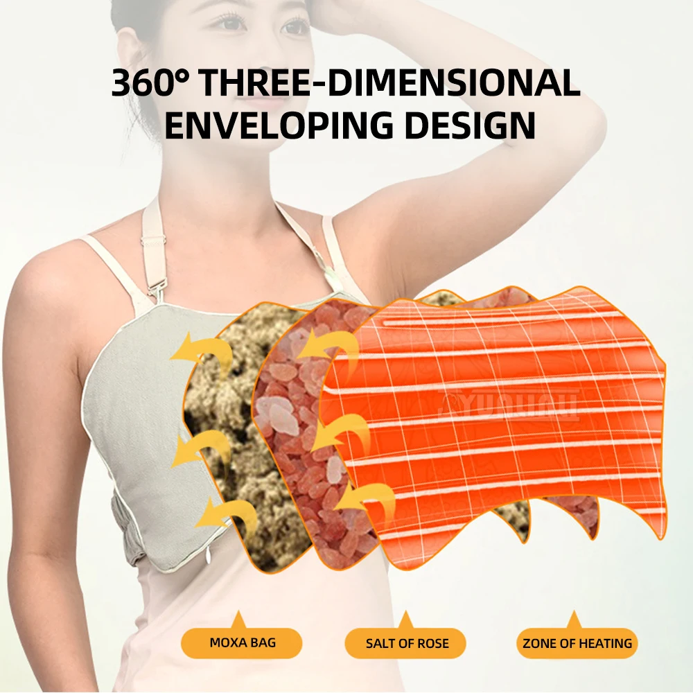 Electric heating chest hot compress bag, breast dredging, rose salt hot compress bag