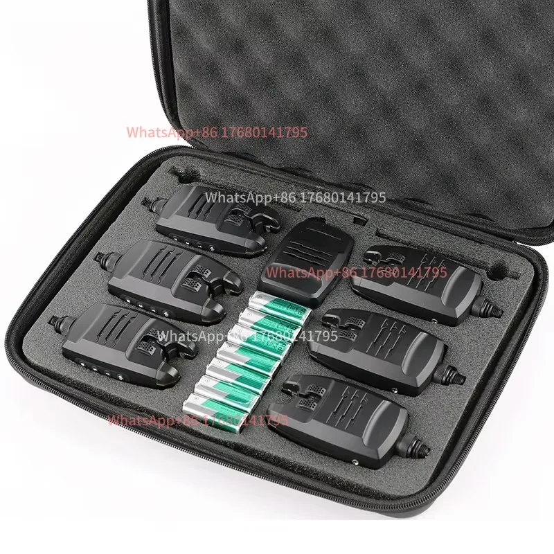 FA214-6 Carp Fishing Tackle Colorful LED Light Wireless Fishing Bite Alarm 1 + 6 Set
