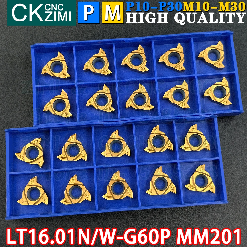 LT16.01N-G60P MM201 LT16.01W-G60P MM201 Carbide Inserts Left Right Internal External Thread Threaded Inserts Tools CNC Tools