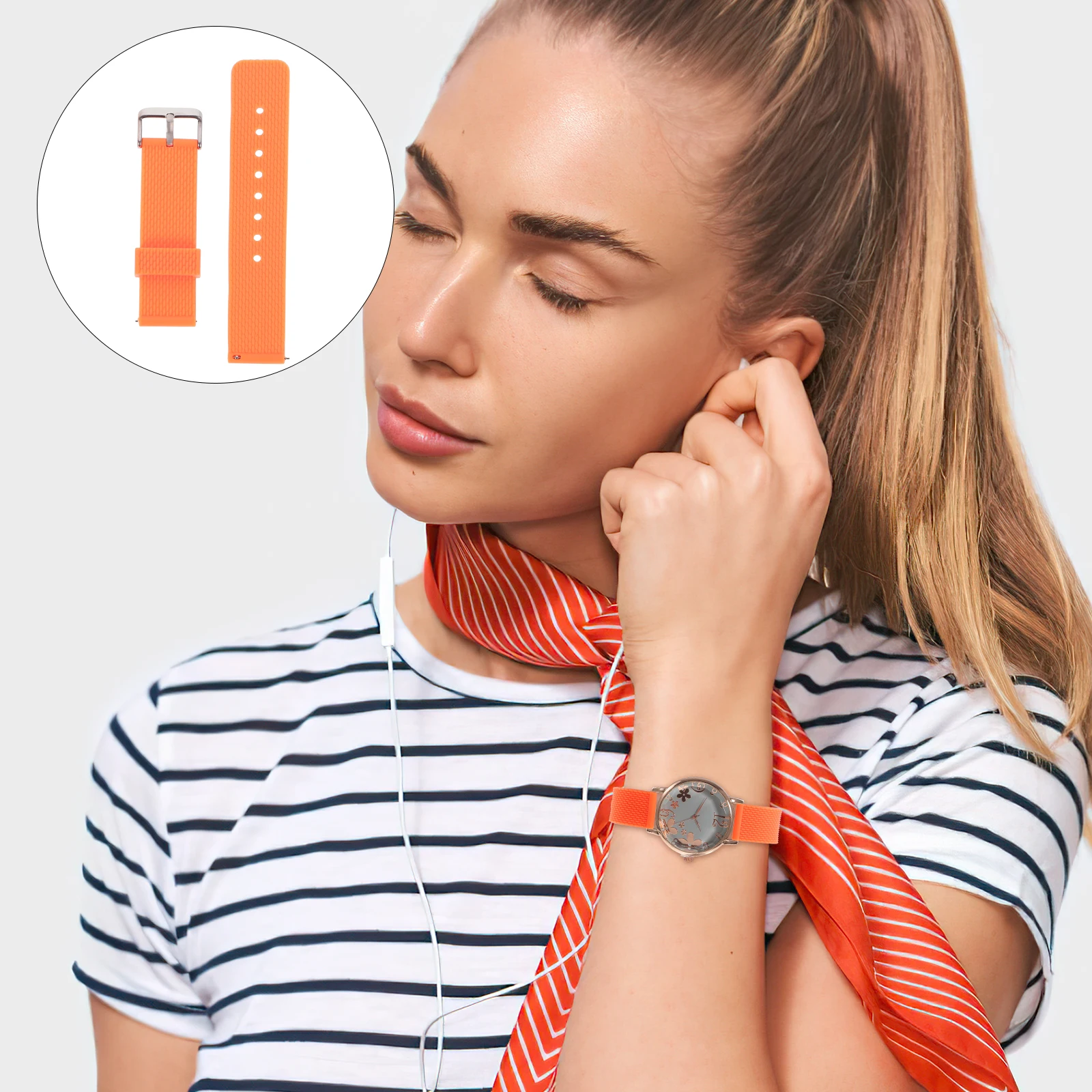 

Silicone Sport Lightweight Durable Adjustable Replacement Watchb Watch Strap for Women Fitness Watch