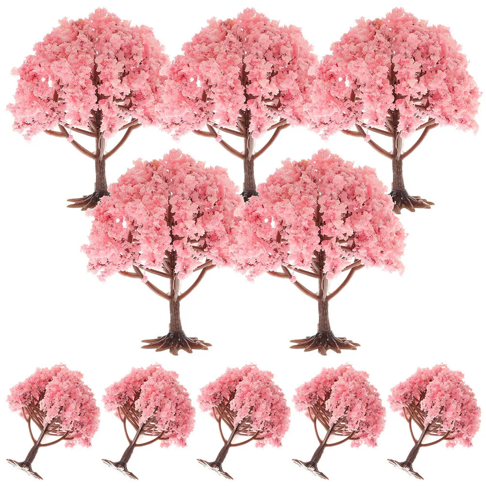 

10Pcs Simulation Tree Ornaments Durable ABS Sponge Mini Trees for Sand Table Landscape DIY Crafts Garden Decor Artificial