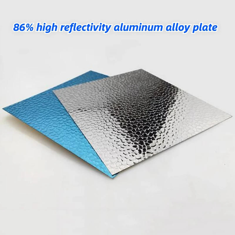 2-5Ppcs 86% High Reflectivity Al Flat Sheets Embossed Bean Pattern Hammer Grain Mirror Lamp Reflective Cover Aluminum Plates