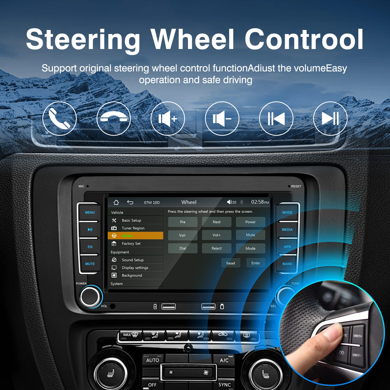 Ezonetronics VW 7inch Universal Car Stereo CarPlay Head Unit Bluetooth FM Radio GPS for VW Passat Golf MK5 MK6 Jetta T5 EOS POLO image 5