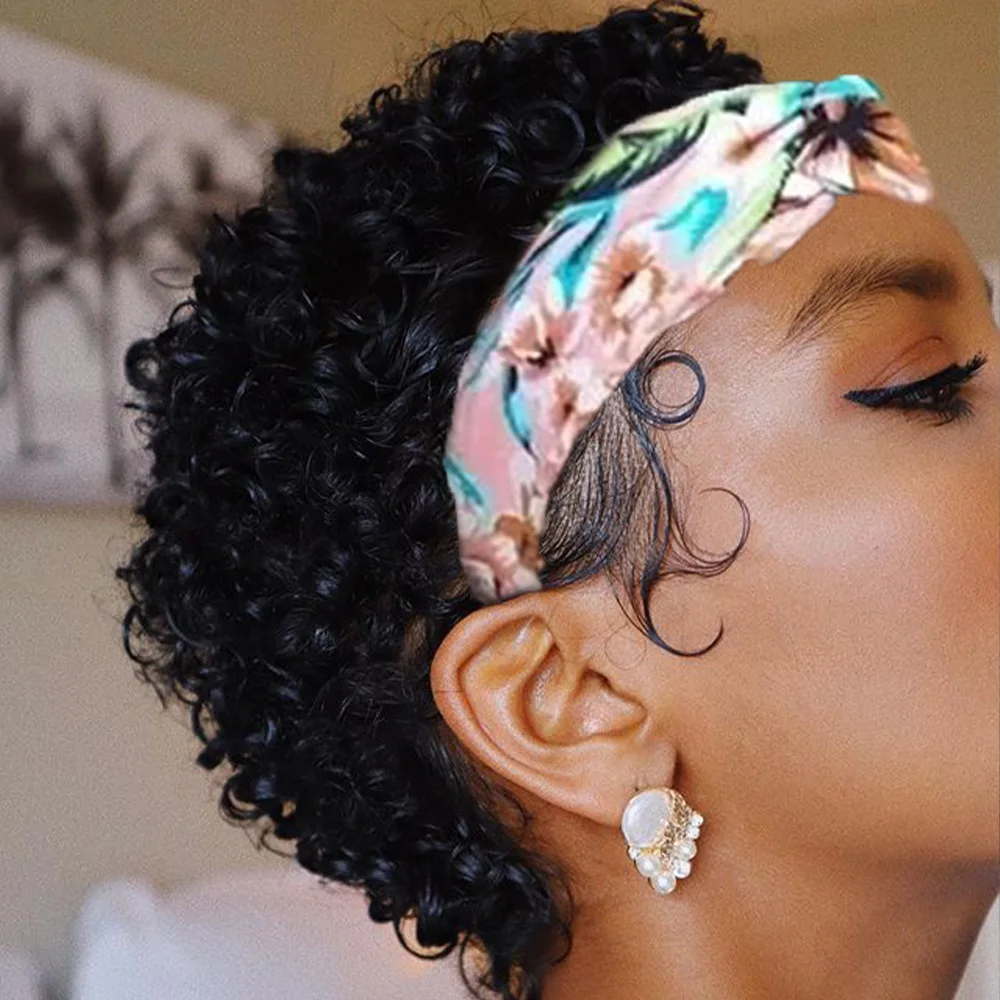 عقال شعر مستعار شعر الإنسان غريب مجعد آلة كاملة صنع البرازيلي ريمي خصلات الشعر المستعار الإنسان للنساء قصيرة بوب شعر مستعار عابث قطع شعر مستعار مجعد #2