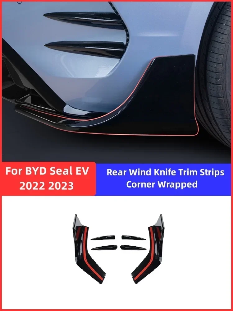 

For BYD Seal EV 2022 2023 Rear Bumper Wind Knife Decoration Stricker ABS Anti-Scratch Car Exterior Modification Accessories