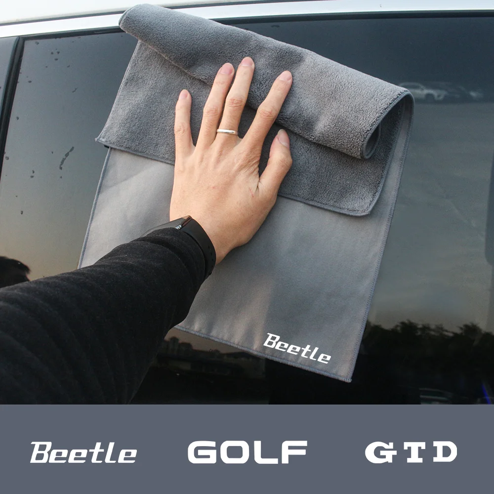 

Chamois leather Coral Fleece Car Cleaning Cloth Towel Thicken Water Absorption Rag For VW Beetle CADDY GOLF GTD GTE GTI