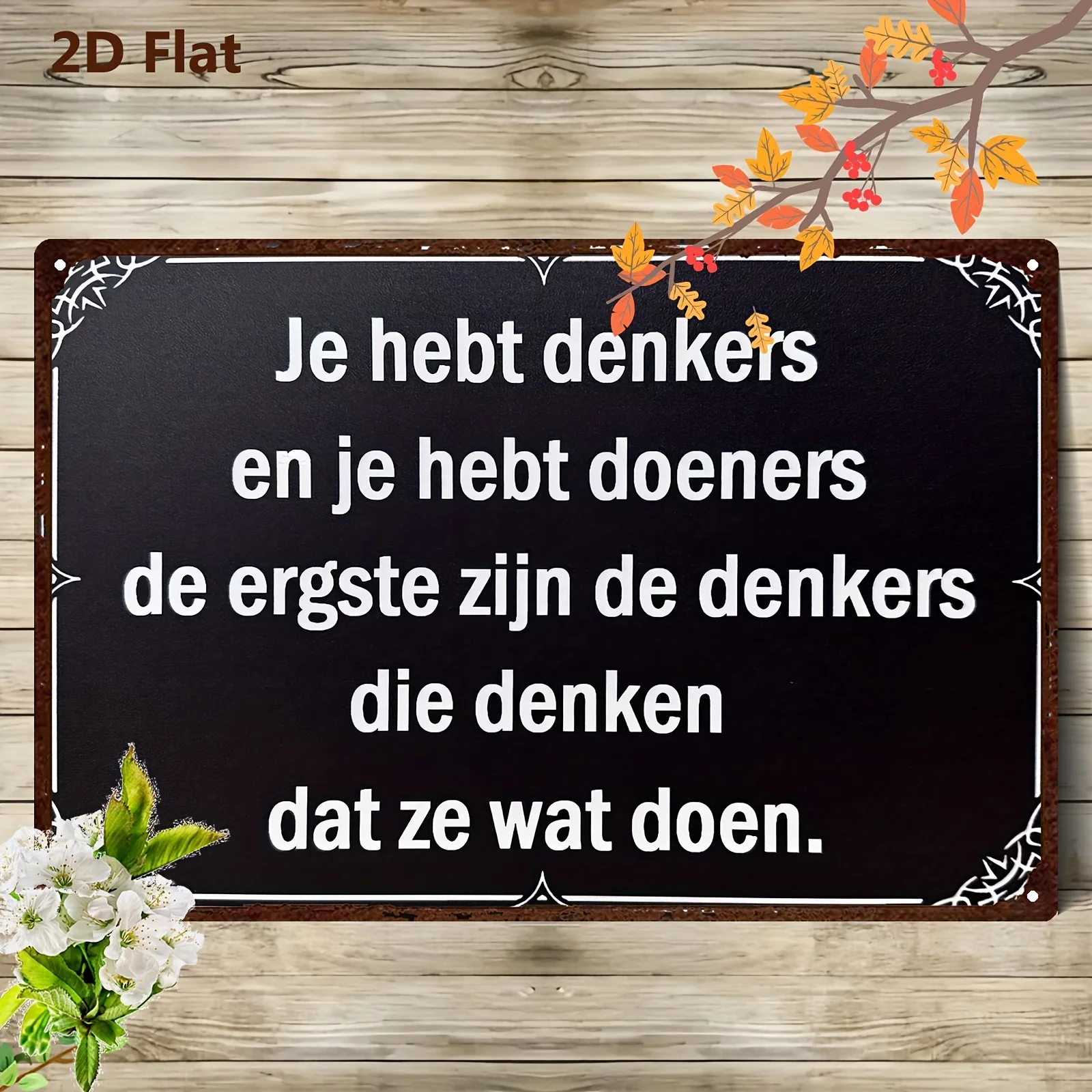 2D Flat Humorous Dutch Slogan Wall Decor - a Durable  Sign with Dutch Proverbs, Perfect As a Gift for Language Learners,