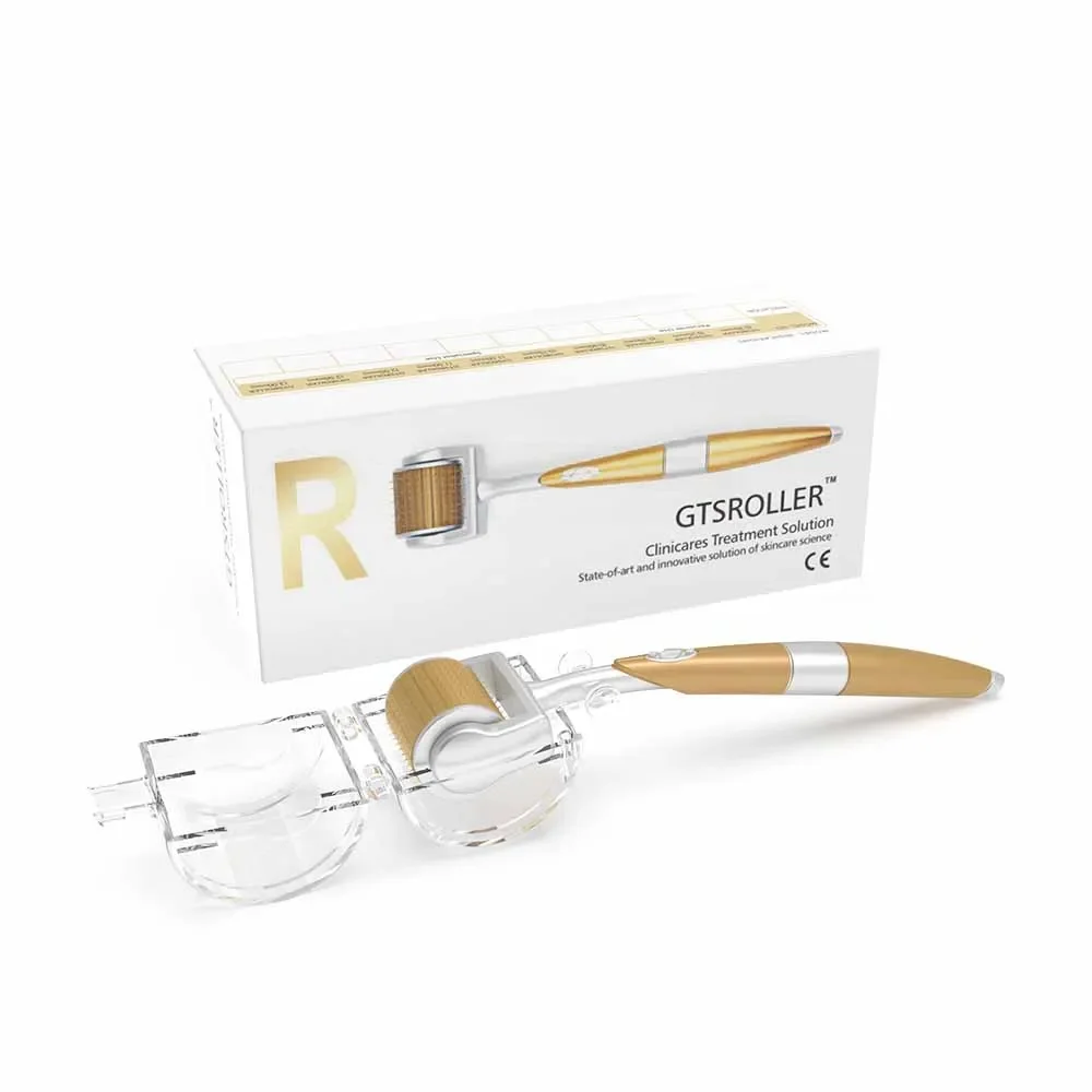 GTSROLLER 192 Derma Roller Stamp Titanium Tips 0,2/0,25/0,3 mm Système de micro-aiguilles Dermaroller Mésothérapie pour soins du visage Traitement