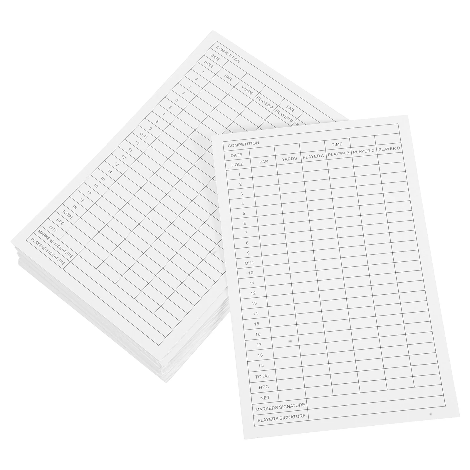 

30 Pcs Cards Golf Scorecard Golfs Scorecards White Coated Paper Record Tools Balls