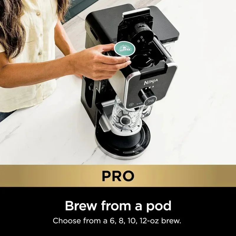 DD2Ninja CFP307 DualBrew Pro Specialty Coffee System,Single-Serve,Compatible with K-Cups & 12-Cup Drip Coffee Maker,Black
