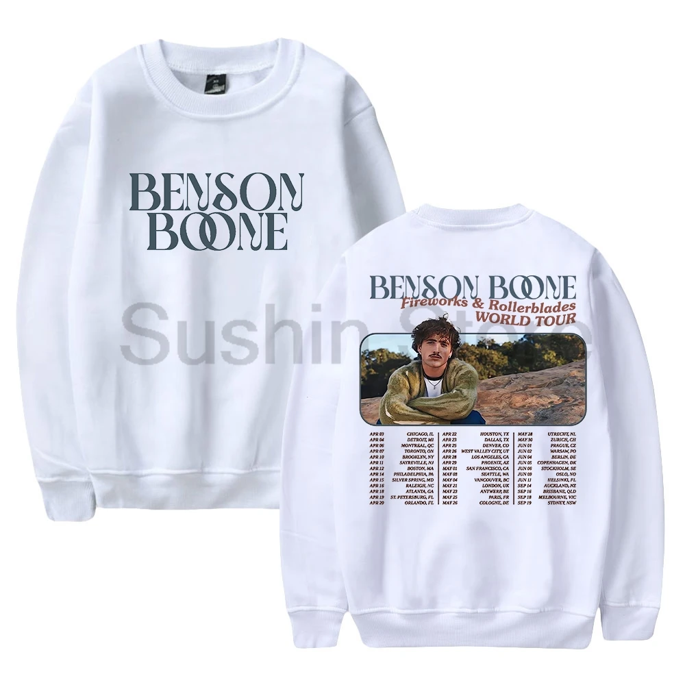 Benson Boone Fireworks and Rollerblades World Tour 2024 Crewneck Long Sleeve Streetwear Women Men Sweatshirt Fashion Clothes