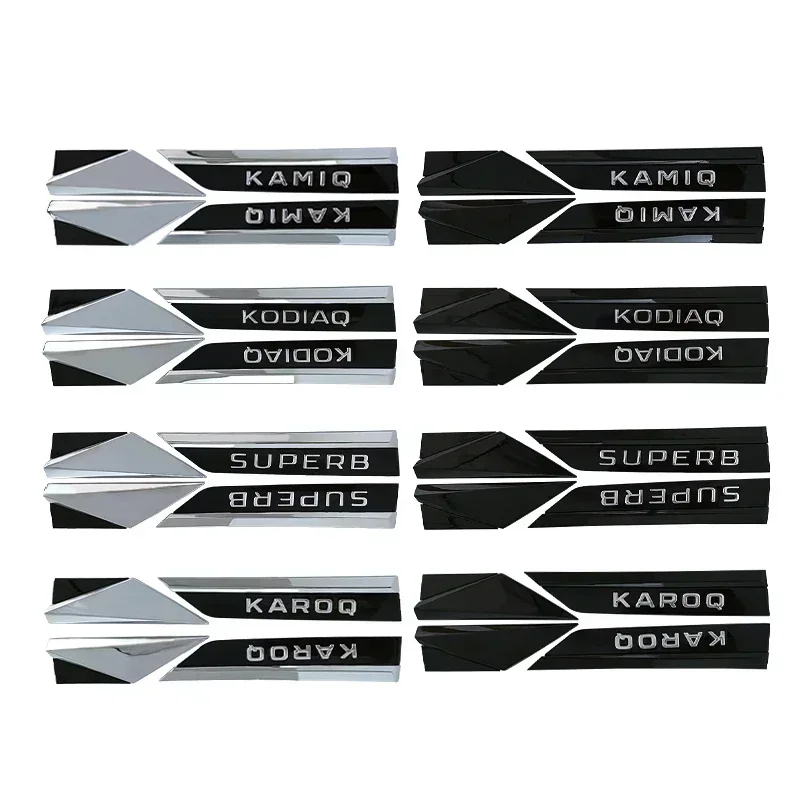 

1Pair ABS Car Stickers Fender Side Badge Bumper Strips for Skoda SUPERB KODIAQ KAMIQ KAROQ Logo Rapid Octavia Fabia A7 A5 VRS