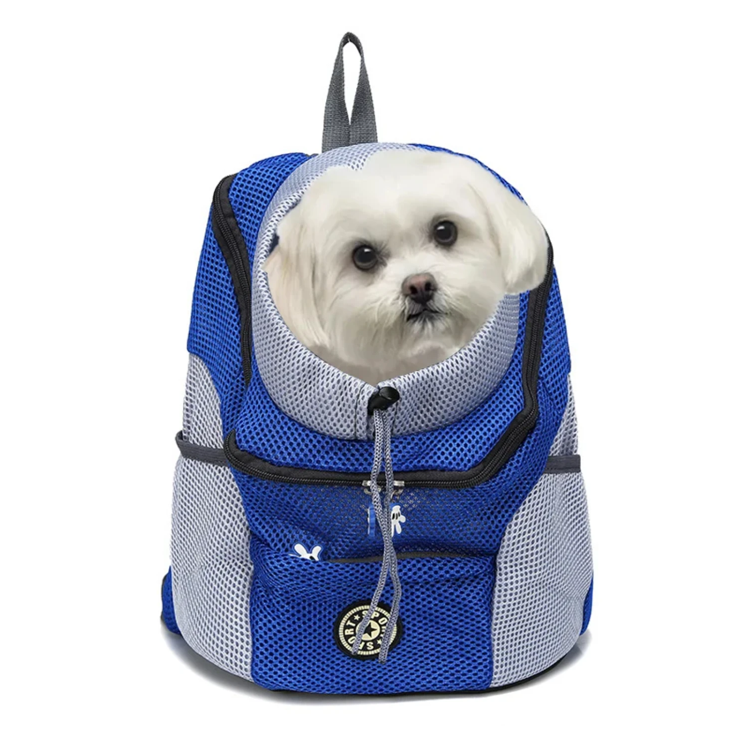 New Out Double Shoulder Portable Travel Backpack Outdoor Pet Dog Carrier Bag Pet Dog Front Bag Mesh Backpack Head wholesale