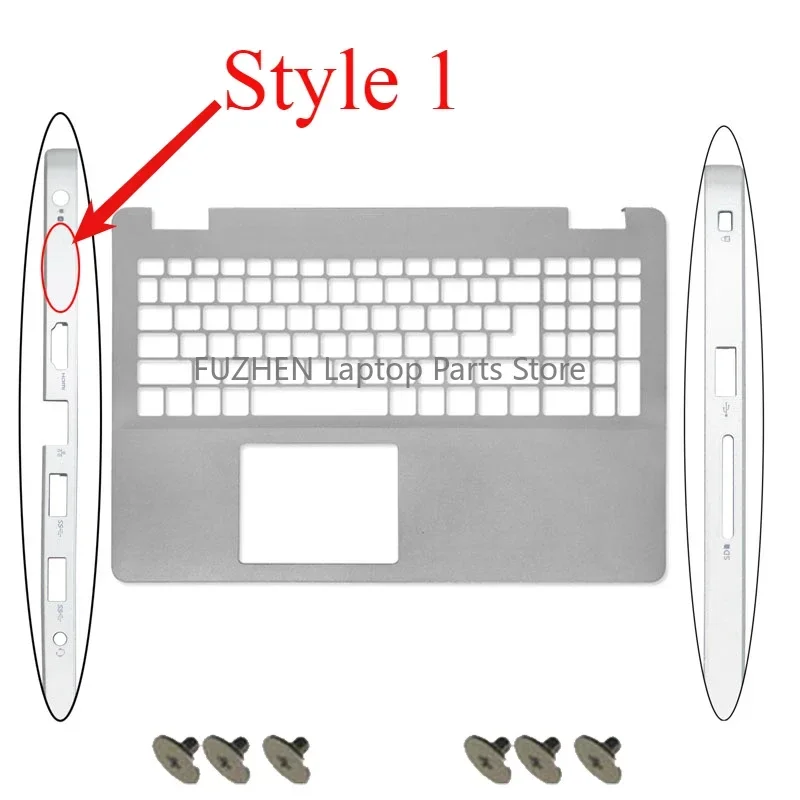 For Inspiron 3501 3505 Laptop LCD Rear Cover/Front Frame/Palm Pad Keyboard/Bottom Cover/hinges Silver