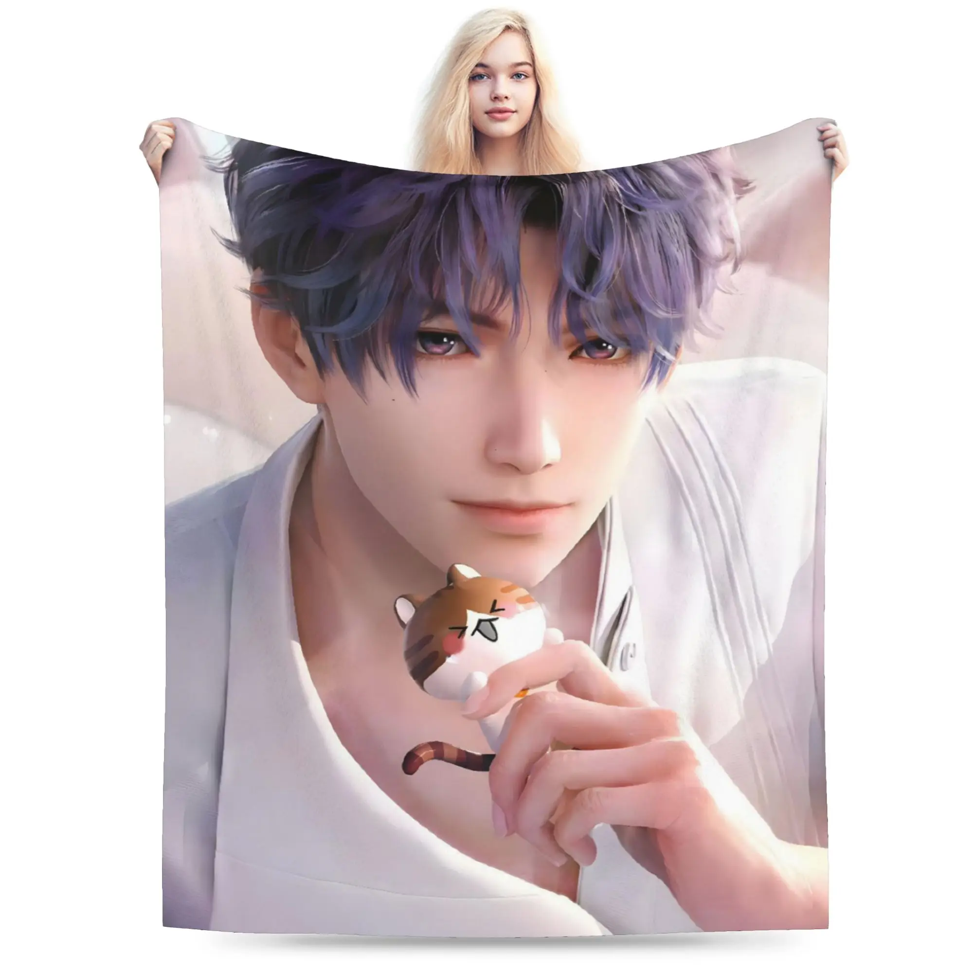 

Love And Deepspace Rafayel Blanket Fleece Winter Multi-function Warm Throw Blanket for Bedding Outdoor Quilt