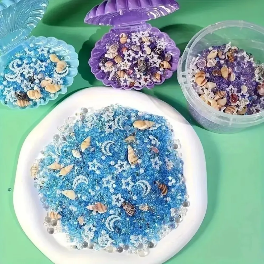 30/60/100g Blue Crystal Ocean-Themed Epoxy Resin Filling Conch Shell Seashell Terrarium Landscape Filler Sparkling