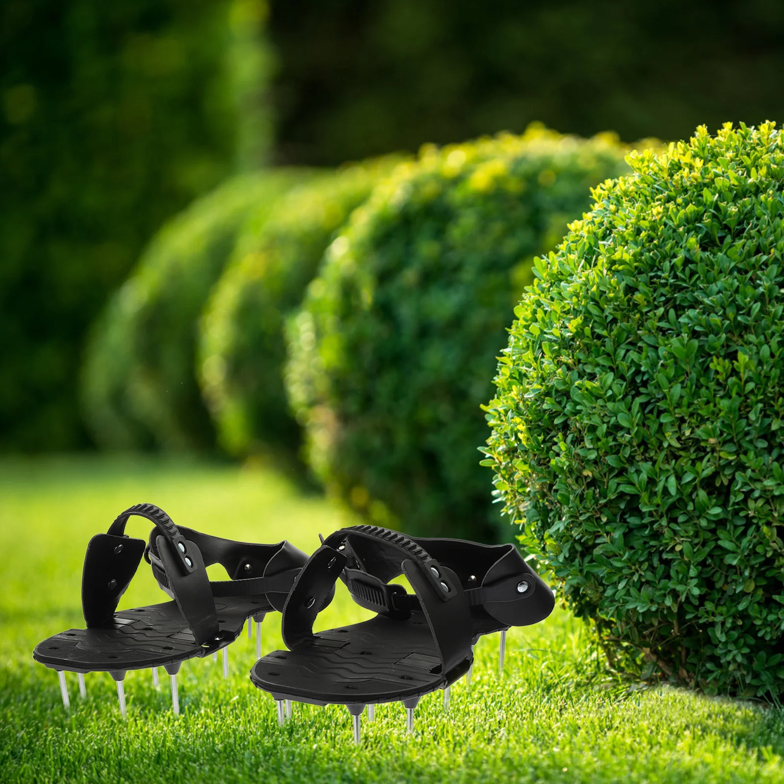 

Adjustable Lawn Shoes Heavy Duty Aluminum Alloy Spikes Garden Aerator Tool Soil Ventilation Fertilization Easy for Grass