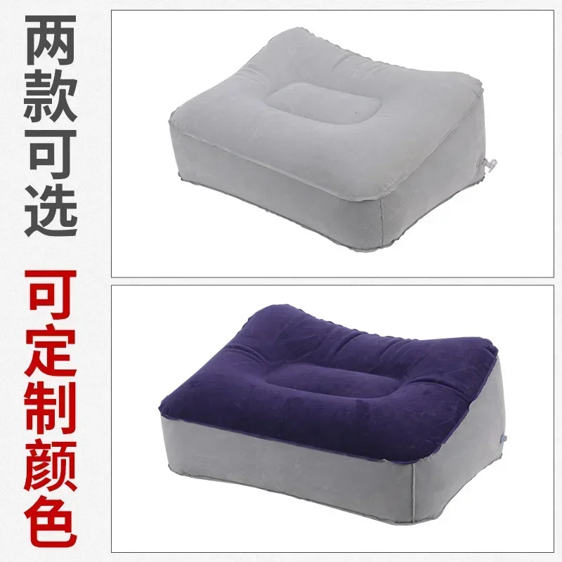 Almohada suave portátil para reposapiés, reposapiés inflable de PVC, almohada de aire plegable, cojín para viajes, oficina, hogar, herramienta para pies relajantes