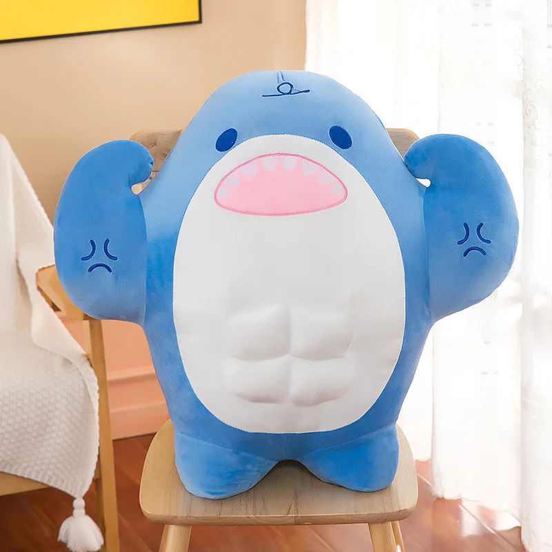 50CM Kawaii Large Fitness shark Cute plush toy Doll.Cute pillow.Soft but not easily deformed.Boy's gift.holiday gift