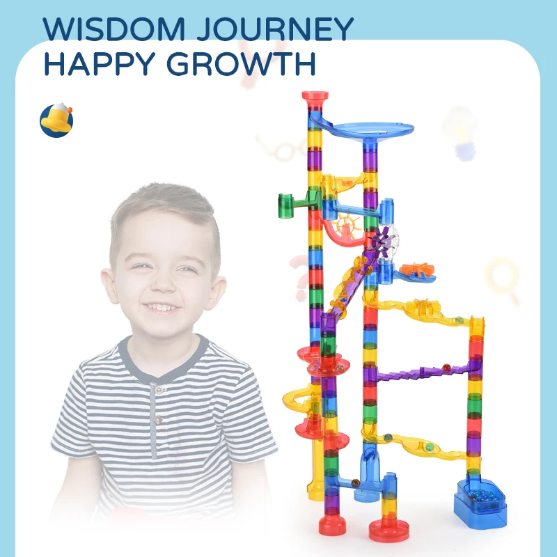 Transparent 3D Marble Run Building Blocks - Interactive Puzzle for Creative Play Ideal for Family Bonding and C