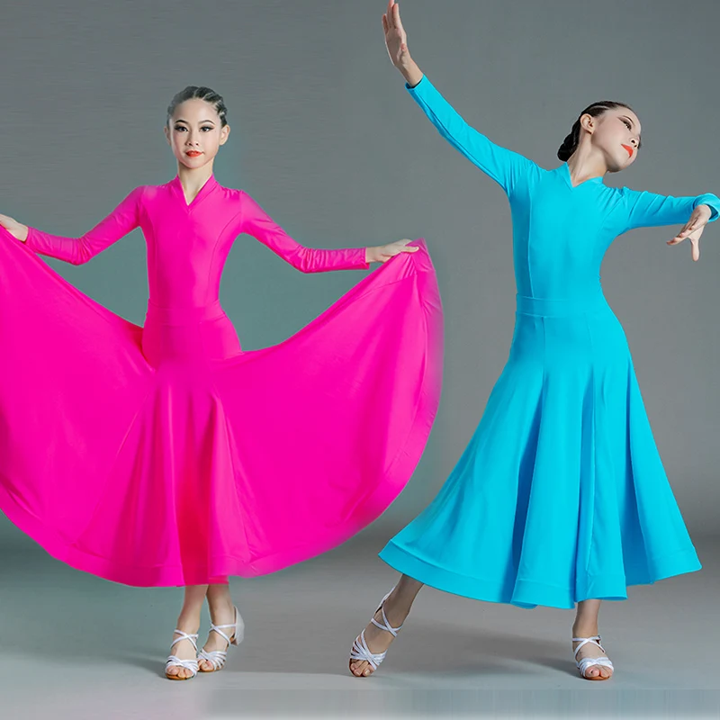 Girls Ballroom Dancing Clothes Tango Competition Outfit Bodysuit Skirt Waltz Practice Wear Standard Dancing Costume VDB6421