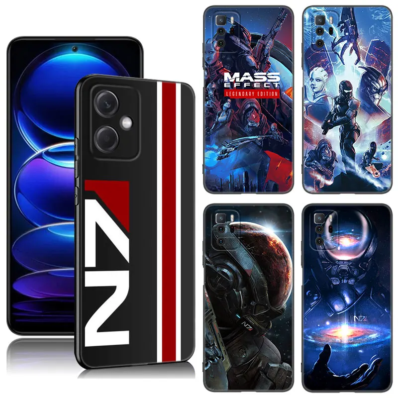 N7 Mass Effect Phone Case For Xiaomi Redmi Note 10 11 11S 12 4G 8 9 11E 11T Pro Plus 10T 5G 8T 9S 10S 12S Black Silicone Cover