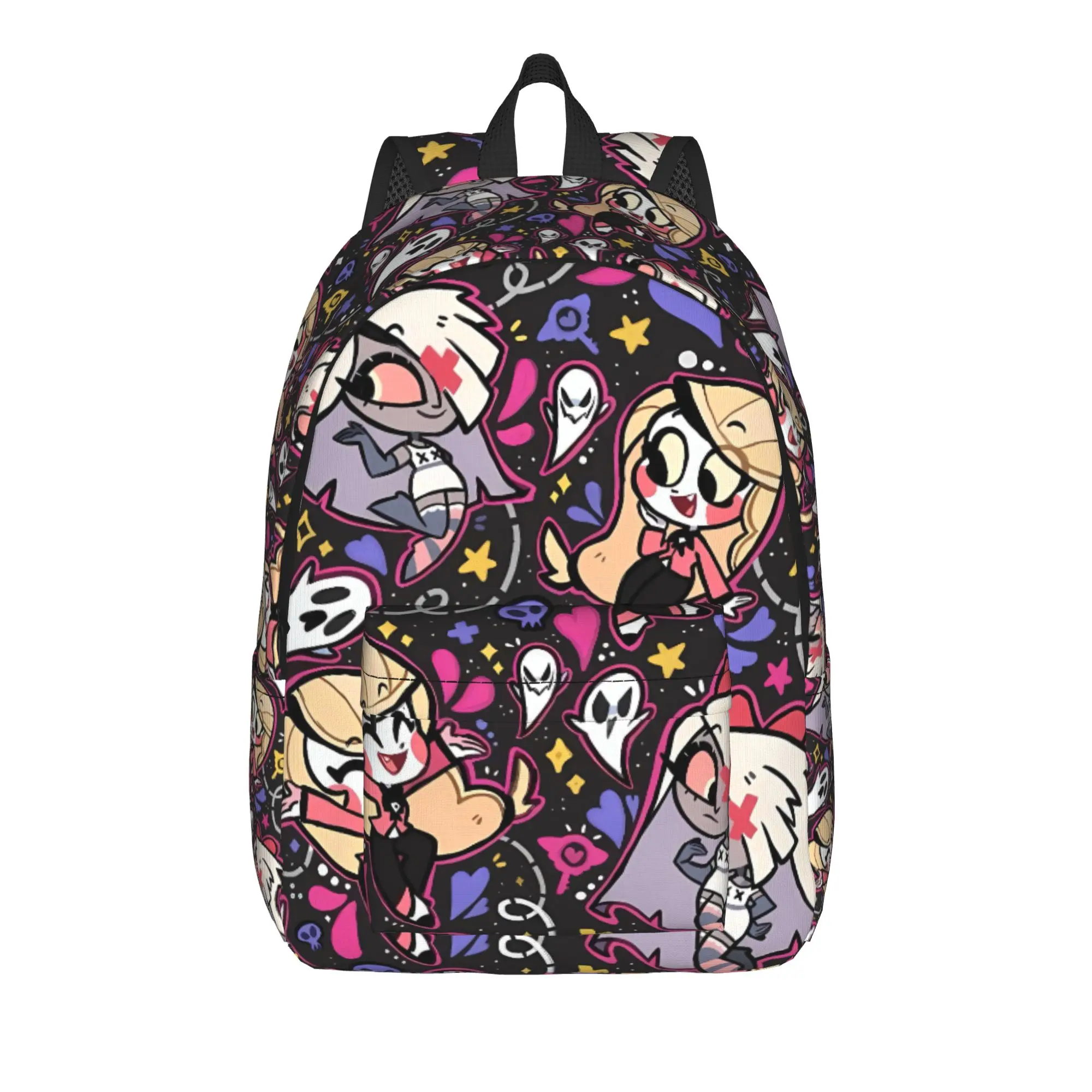 

Hazbin Hotels Backpack Boy Girl Print Backpacks Polyester Streetwear School Bags Outdoor Style Designer Rucksack