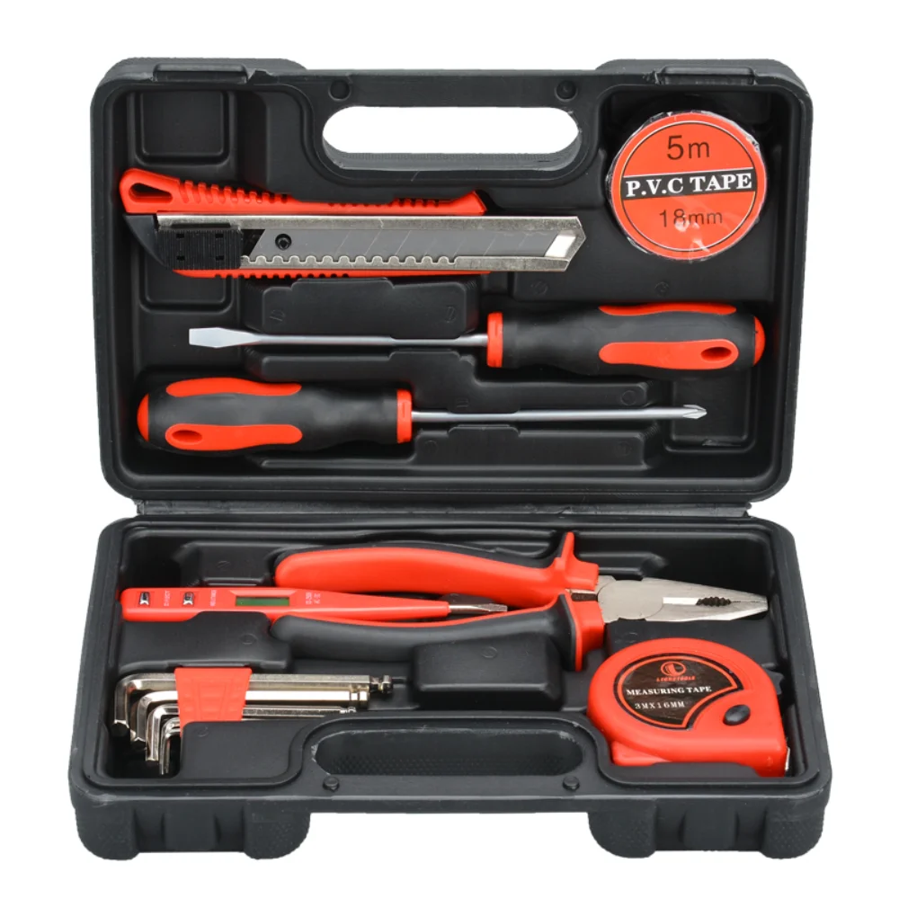 

1Set Heavy Duty Auto Repair Hand Tool Set Household Hardware Kit with Wrench Hammer Tape Measure Plier Woodworking Tools