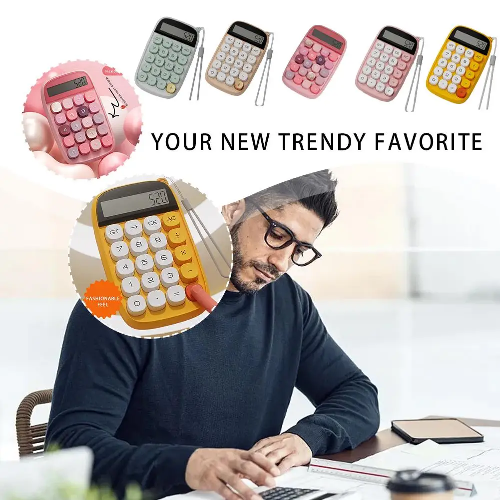 Candy Colored Dopamine Calculator Mechanical Keyboard Calculator Mini School Stationery Portable Office Supplies Student D4A7