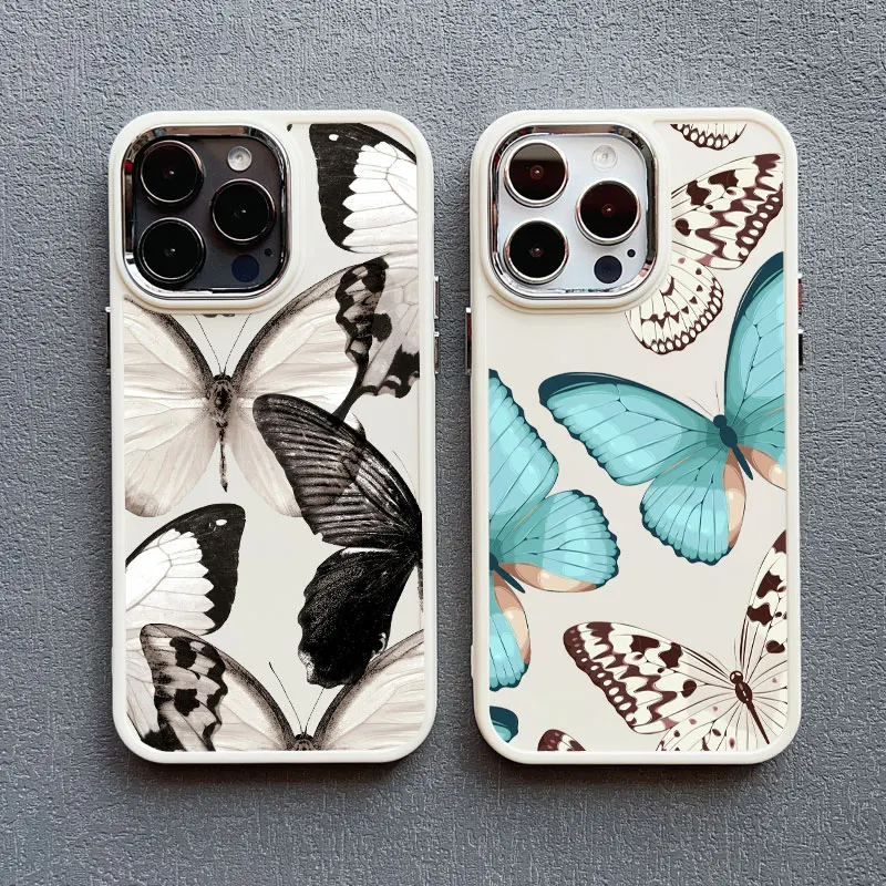 

Animal Chromatic Colour Butterfly Print Silicone Phone Case For iPhone 13 12 Mini 11 Pro Max 16 15 14 Plus Pro Max XR XS X Cover