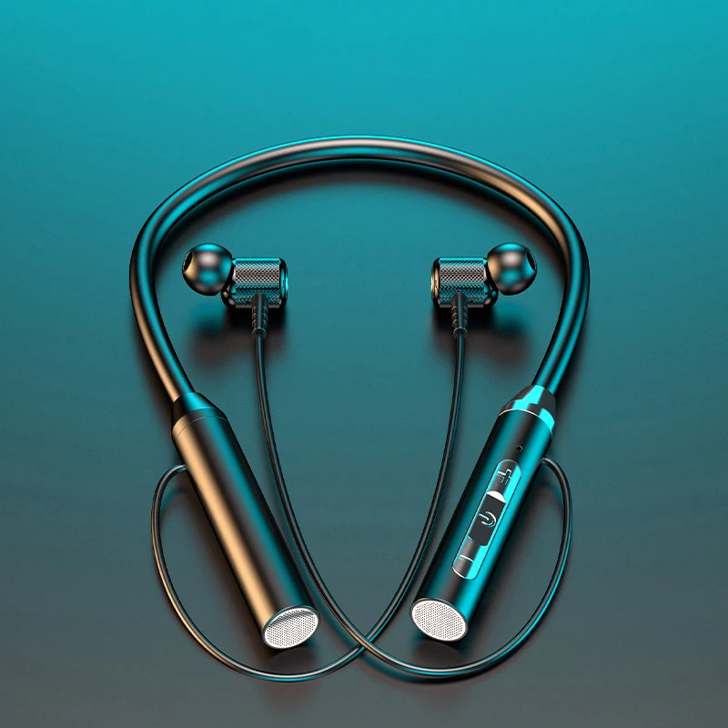 Fone de ouvido sem fio fone bluetooth 5.0 neckband silicone alta fidelidade estéreo esportes à prova dwaterproof água magnético com microfone