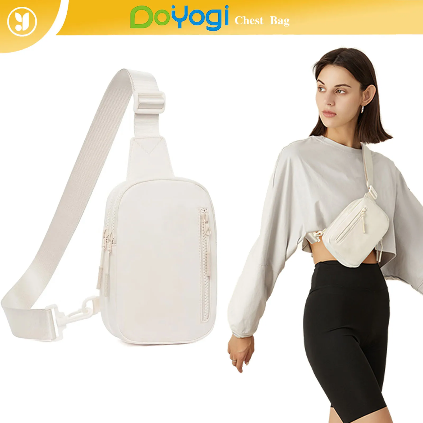 DOYOGI Small Crossbody Bags for Women and Men Trendy Sling Bag Waist Pack Fanny Packs Hip Sack lulu Belt Bag with Extended Strap