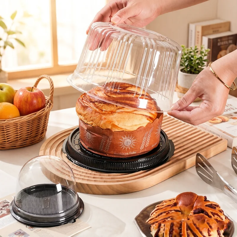2026 NEW 10Pcs 4/6/8/10 Inch Transparent Round Cake Box Reusable Bakery Pastry Mousse Food Packing Container
