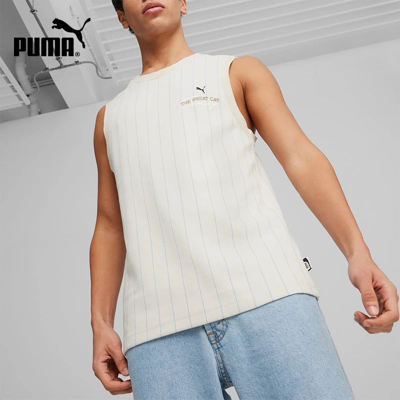 Puma genuine series letter embroidery design striped sleeve vest 624034-87