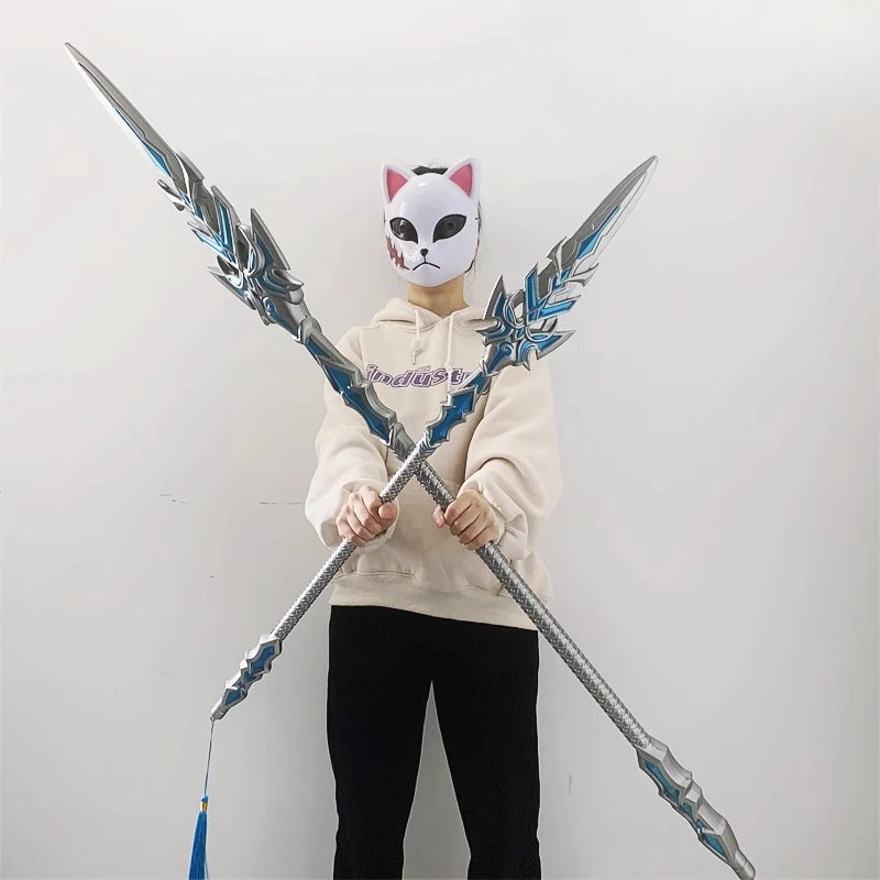 Blue Silver Overlord Spear PU Tang San Overlord Prop