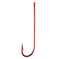 50/100pcs Red Extra Long Shank Hooks Aberdeen Fishing Hook Live Bait Hook Blood Worm Hook Offset for Catfish Bass Pike