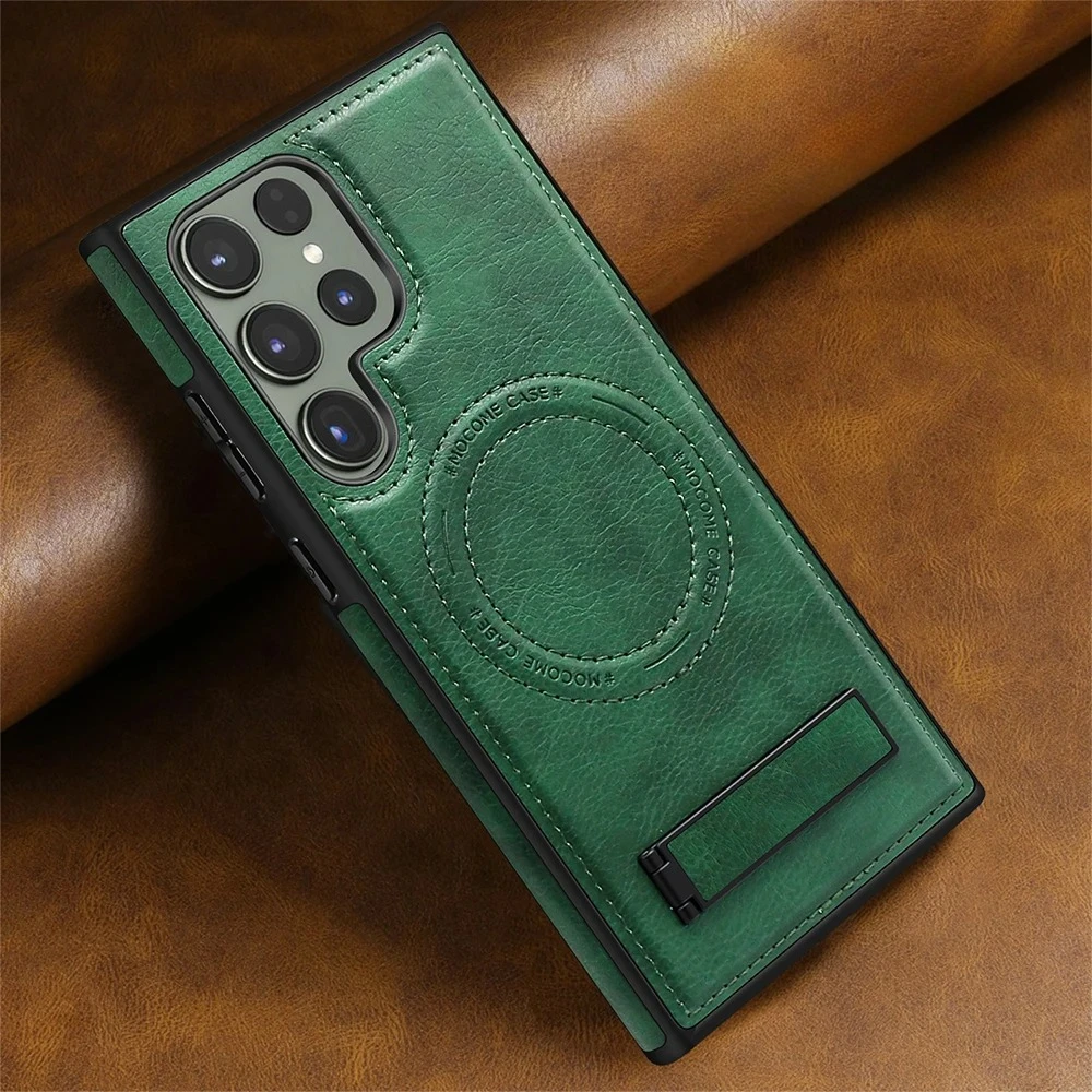 Für Samsung Galaxy S26 Ultra S26 Plus S26 Hülle Leder Standhalterung Magnet Cover Mag-safe Wireless Charge Soft Retro Shell Funda