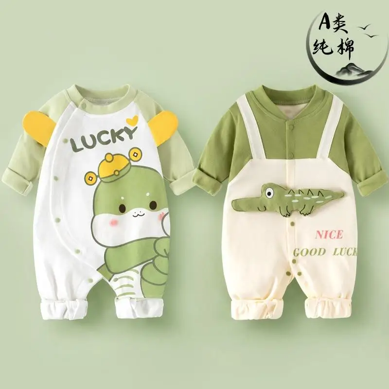 

Newborn Baby Romper Autumn winter boys and girls cotton-padded clothes pure cotton Long Sleeve Lightweight babygro Home Clothes