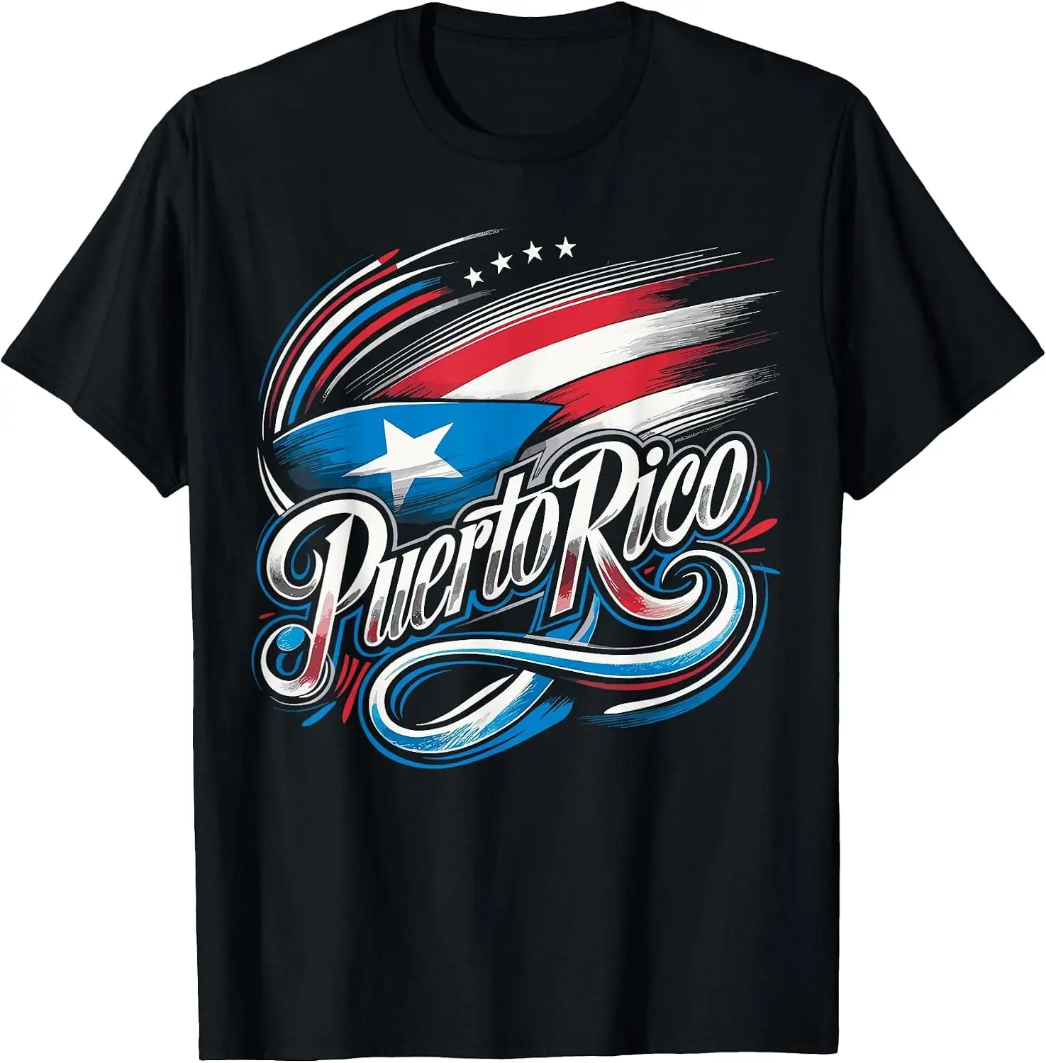 Puerto Rico Flag Heritage Month T-Shirt Casual, Breathable, Quick-Dry Pure Cotton Short-Sleeve Shirt